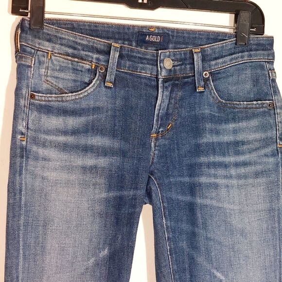 AGoldE Women's Slim Skinny Distressed Chole Jeans Medium Wash Size 24 EUC - Picture 12 of 12